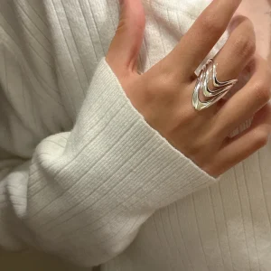 Luxury Quality Geometric 925 Sterling Silver Three Layers Dresses Simple Rings