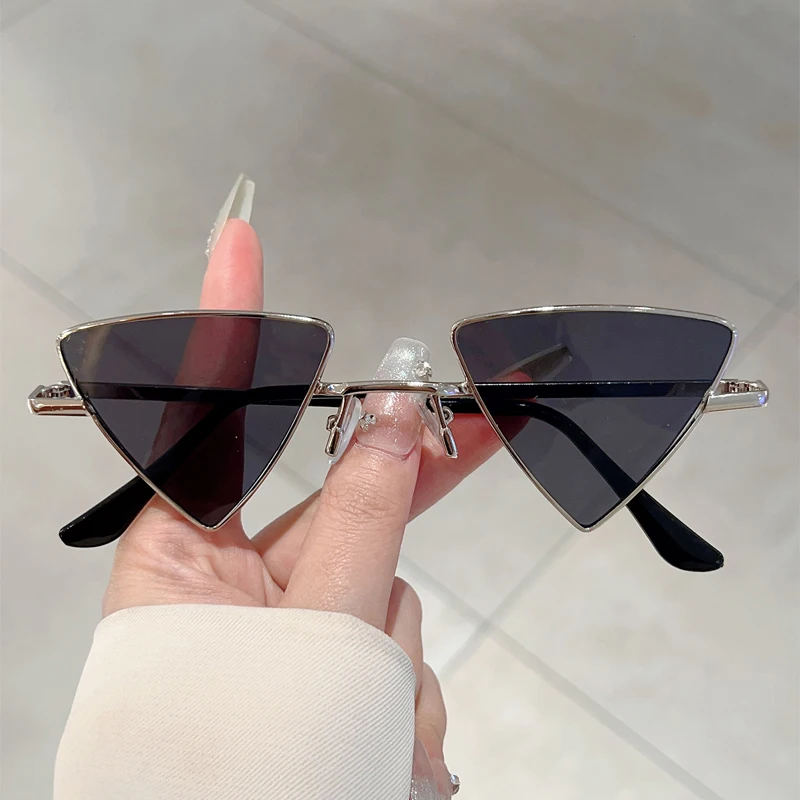 Luxury Retro Metal Rim Outdoor Shades Design Decor Vintage Triangle Sunglasses - Image 6