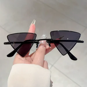 Luxury Retro Metal Rim Outdoor Shades Design Decor Vintage Triangle Sunglasses