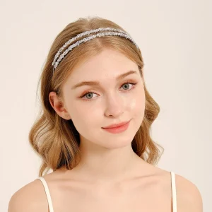 Luxury Solid Alloy Double Crystal Tiara Party Bridesmaid Hair Bands