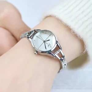 Casual Stainless Steel Rhinestone Simple Quartz relogio Bracelet Wristwatches