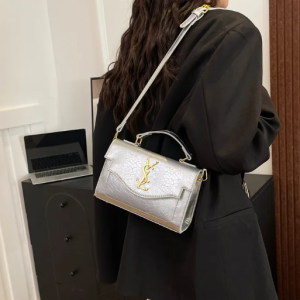 Luxury Textured Shoulder Purse with Detachable Chain Strap, Convertible Underarm Clutch Structured Envelope Crossbody Bag