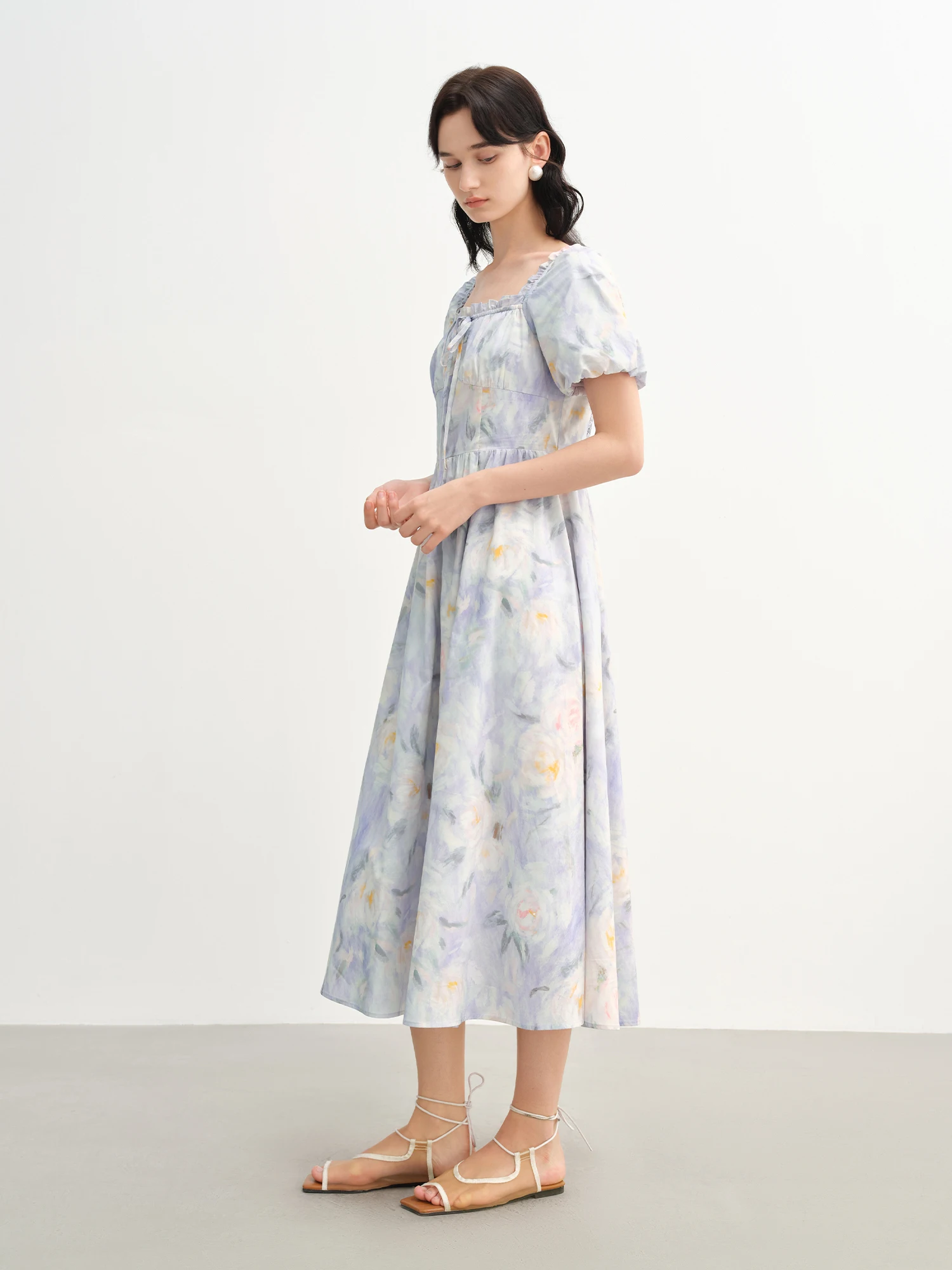 Romantic Oil Painting Skirt Temperament Sweet Waist Dress - Image 3