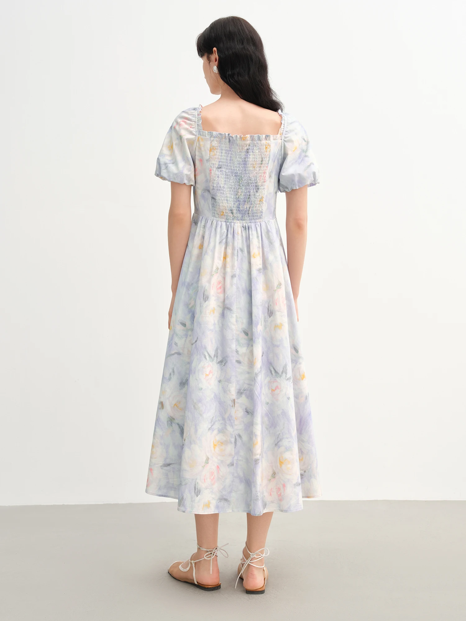 Romantic Oil Painting Skirt Temperament Sweet Waist Dress - Image 4