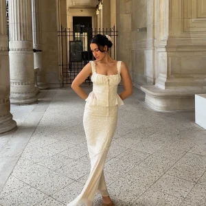 Elegant Beautiful Long Matching Mermaid Skirt 2 Piece Dress Set