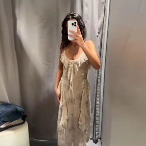 Sequin Backless Sleeveless Ruffle Strap Holiday Party Beachwear Street Dress