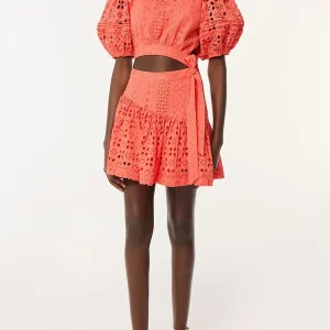 Solid Slimming Hollow Out O Neck Short Sleeve High Waist Temperament Dress