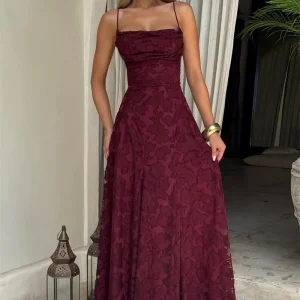 Spaghetti Strap Backless Off-shoulder Sleeveless Lace-up Evening Club Party Dress