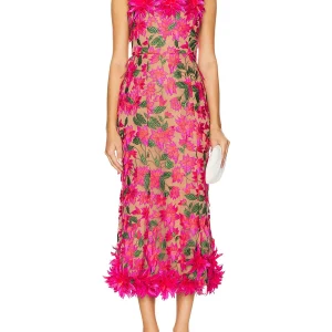 Spliced Appliques Strapless Sleeveless High Waist Temperament Dress