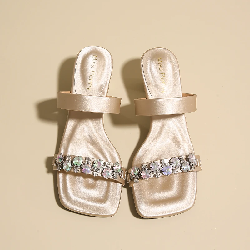 Luxury Crystal Square Toe High Evening Party Heels Sandals - Image 21