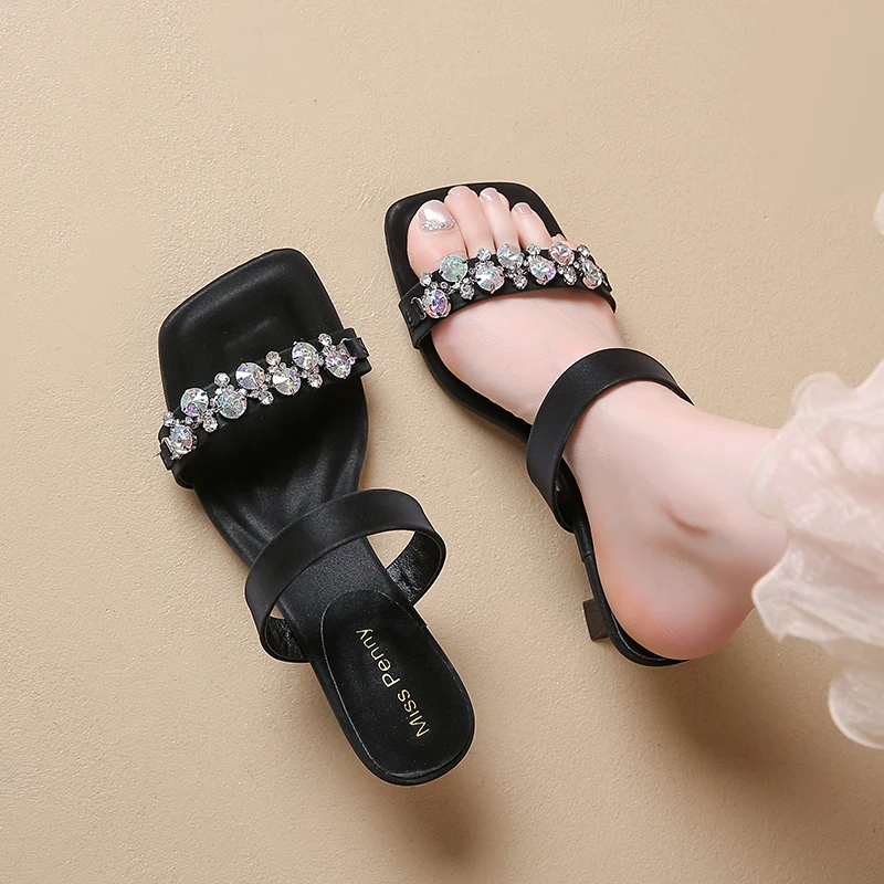 Luxury Crystal Square Toe High Evening Party Heels Sandals - Image 12