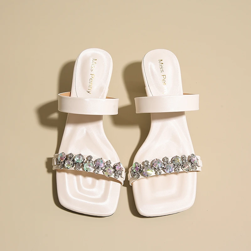 Luxury Crystal Square Toe High Evening Party Heels Sandals - Image 8