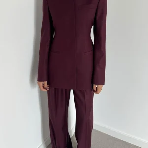 Stand Collar Long Sleeve Tops High Waist Spliced Button Long Pants Set