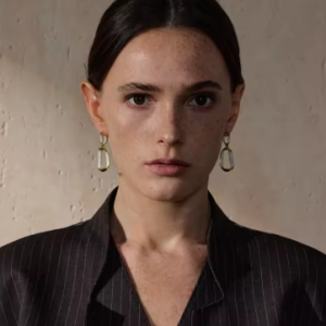 Trendy Stainless Steel 18K Plated Enamel Rectangle Hollow Drop Earrings