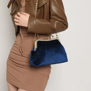 Vintage Designer With Chain Bags Lock Shell Clip Retro Evening Handbags