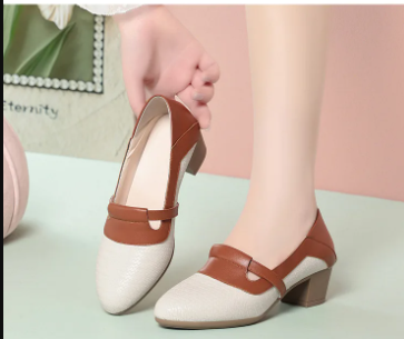 Vintage Knit Pointed Toe Shallow Mouth Soft Leather Loafers - Image 7
