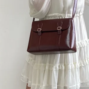 Vintage Large Capacity Ladies Tote Purse Pu Leather Messenger Shoulder Bag