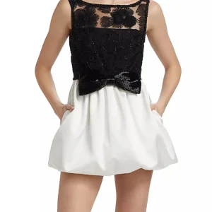 Vintage O Neck Sleeveless High Waist Temperament Mini Dress