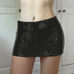 Vintage Sequin Solid Low Rise Skinny Clubwear Super Short Mini Skirt