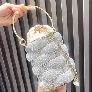 luxury Shiny Crystal Rhinestones Designer Evening Cutch Purses And Handbag