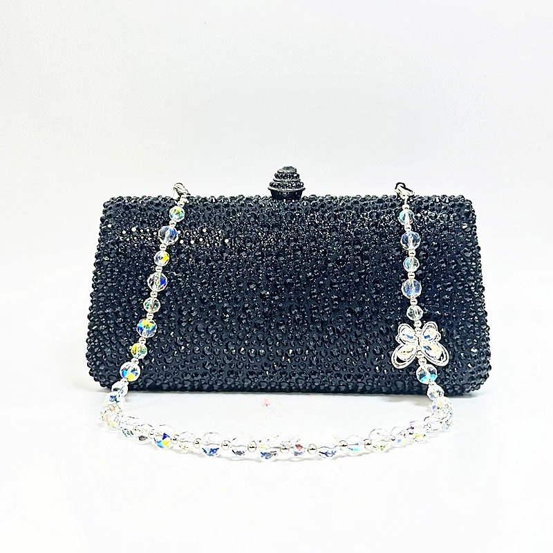 Luxury Crystal Rhinestone Butterfly Chain Wedding Party Wallet Clutch Evening Bag