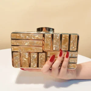 Acrylic Hollow Out Style Evening Sequined Flap Arrival Shoulder Box Holder Handbags