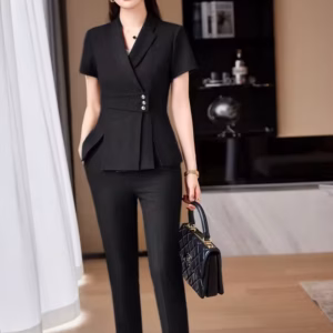 Ankle-Length Pants And Single Breasted Blazer Business 2 Piece Suit