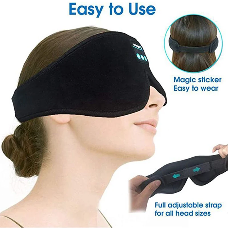 Bluetooth Sleeping Headphones Headband Soft Elastic Comfortable Music Earphones Wireless Air Travel 3D Eye Mask - Image 3