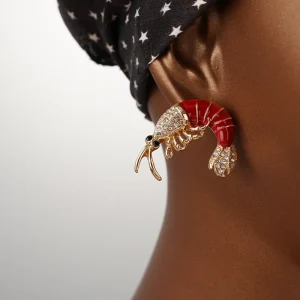 Bohemia Compact Style With Zircon Beach Decor Suitable Gatherings And Banquets Lobster Ear Studs