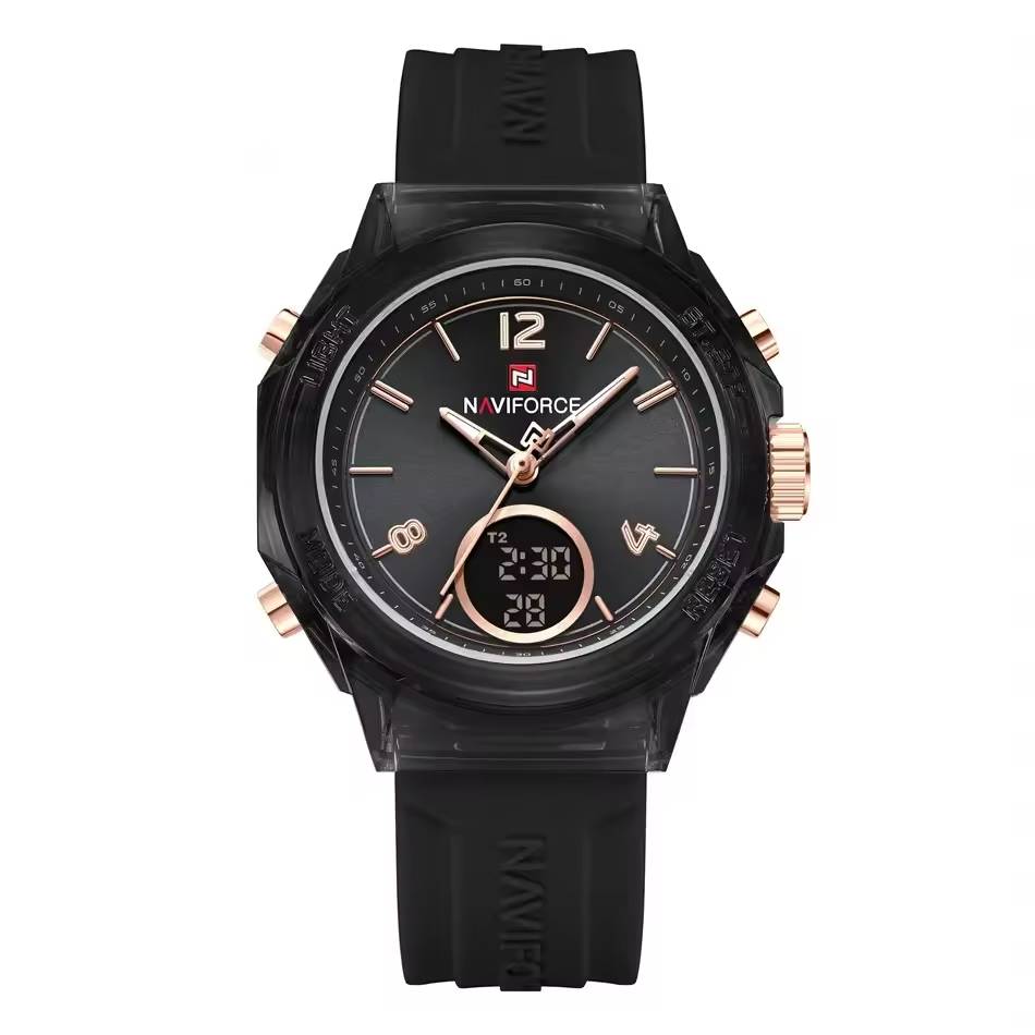 Casual Dual Time Display Rubber Digital Clock Outdoor Sports Waterproof Quartz Wristwatches - Image 9