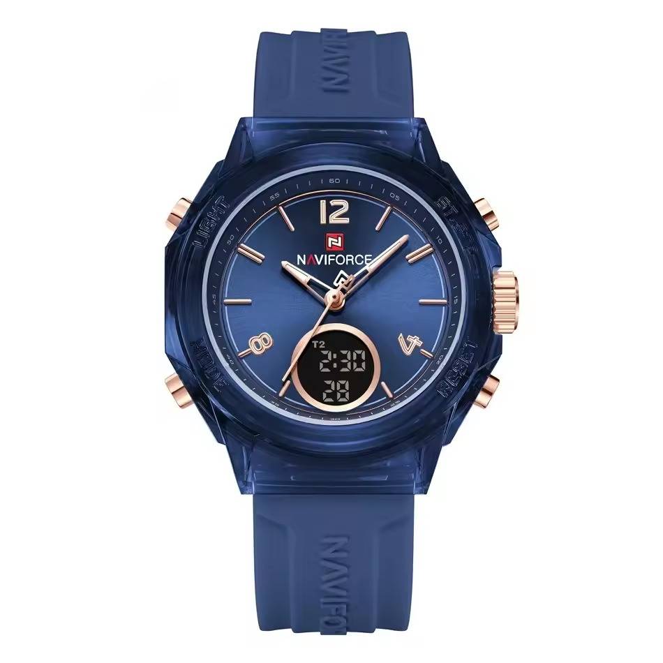 Casual Dual Time Display Rubber Digital Clock Outdoor Sports Waterproof Quartz Wristwatches - Image 3