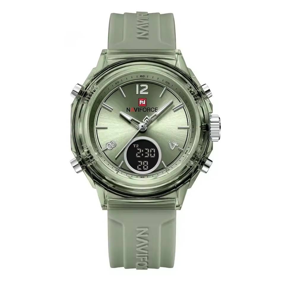 Casual Dual Time Display Rubber Digital Clock Outdoor Sports Waterproof Quartz Wristwatches - Image 6