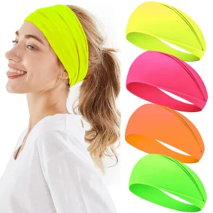Casual Fluorescent Sport Yoga Sweat-absorhing Wide Elastic Headband Hairband