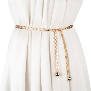 Casual Geometric Metal Chain High Waist All-Match Dress Belts