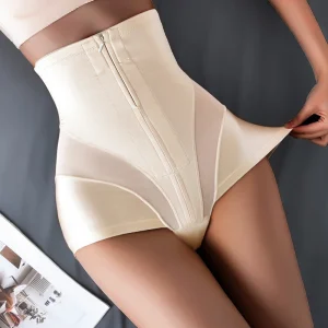 Casual High Waist Trainer Tummy Slimming Belly Control Body Underwear Briefs Zipper Panties Shapewear