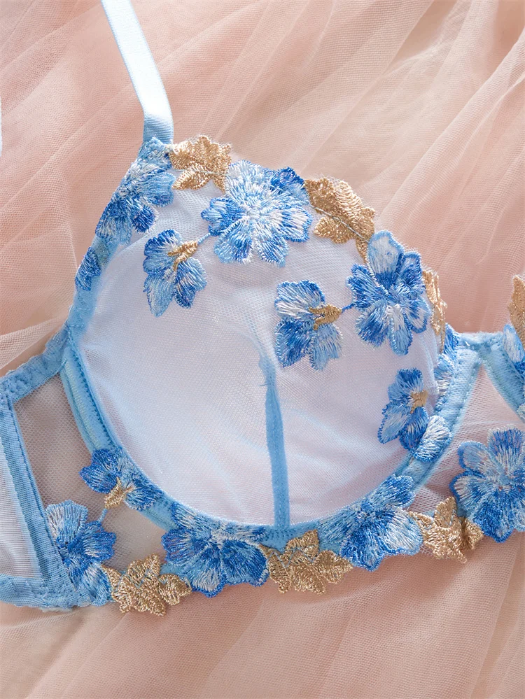 Casual Intimate Beautiful Bra Sets Lace Ultra Thin Hot Fancy Underwear - Image 5