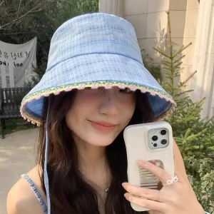 Casual Lace Outdoor Tavel Sun Protection Large Brim Mountain Climbing Fisherman Bucket Hats