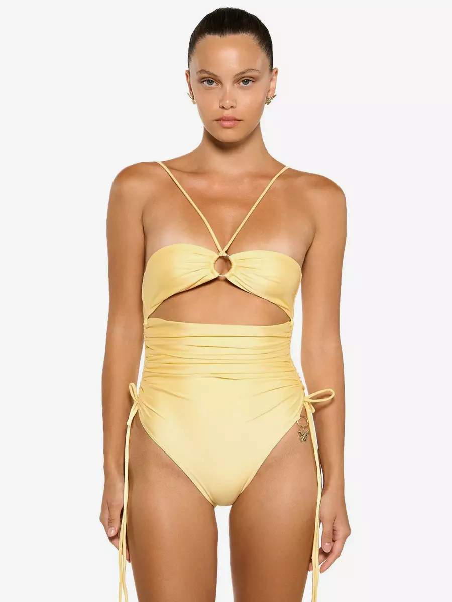 Casual Lace up Polyester Cutout Detail Sleeveless One Piece - Image 2