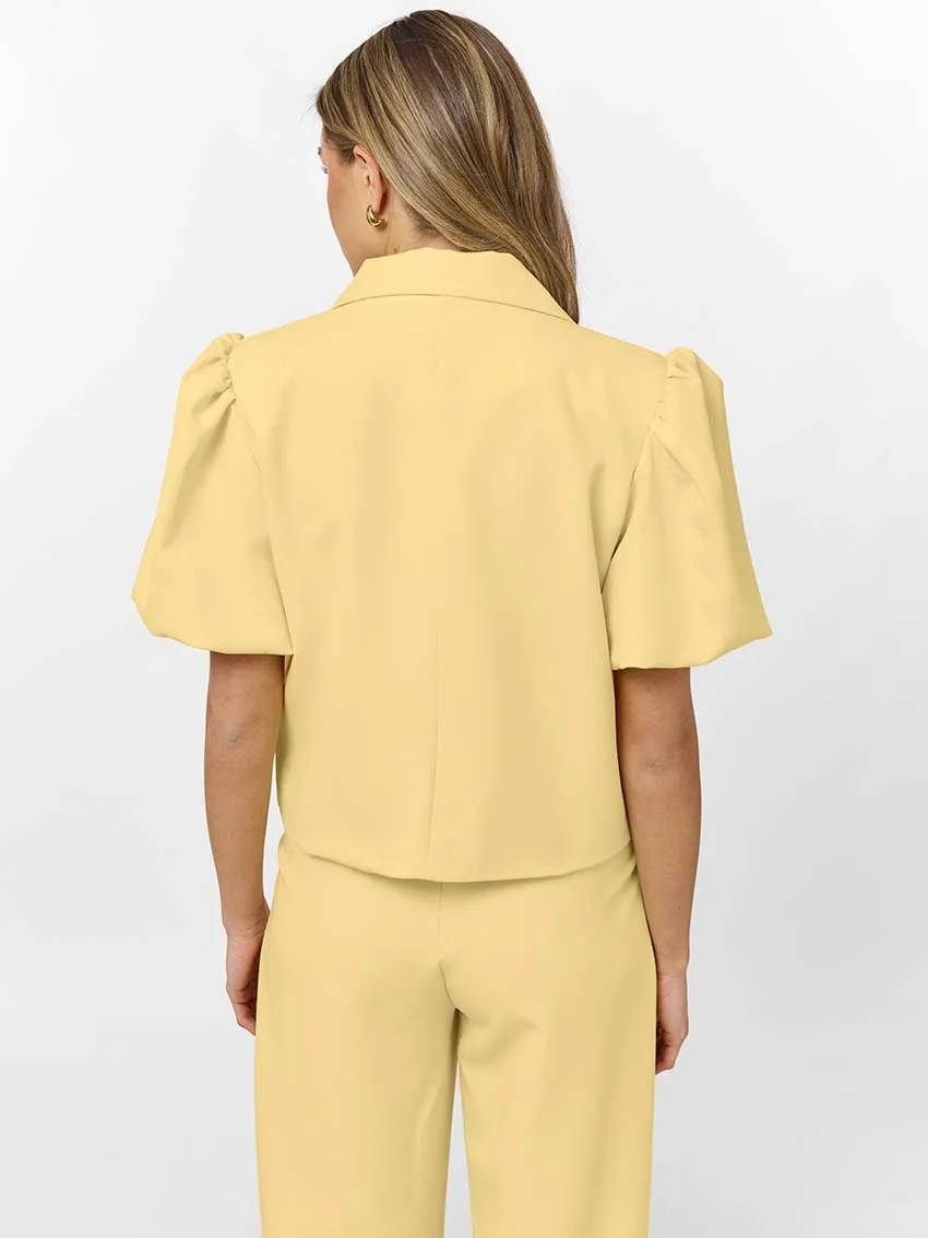 Casual Lapel Short Sleeve Single Button Shirts High Waist Straight Pants Sets - Image 3