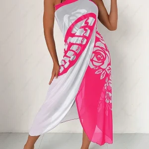 Casual Mesh Spaghetti Strap Wrap Butterfly Print Color Block Long Cover Up