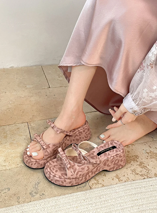 Casual Printed Open Toe Street Style Platform Wedges Heel Outdoor Beach Sandal