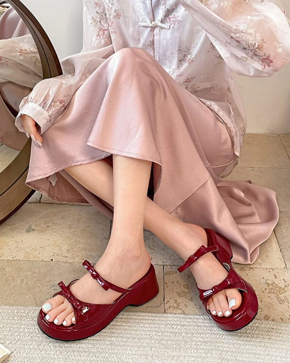 Casual Open Toe Street Style Platform Wedges Heel Outdoor Beach Sandal - Image 2