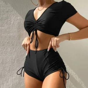 Casual Pool Party Bathing Beachwear Swimwear Bikinis Two Pieces Set Swimsuit