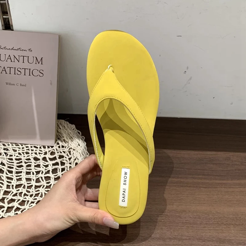 Casual Slides Narrow Band Outdoor Wedge Heel Flip Flops Slipper