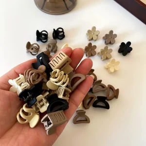 Casual Solid Plastic Bang Headbands Flyaways Mini Hair Claws 20pcs