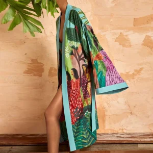 Casual Traditional Popular Print Flower Silk Dress