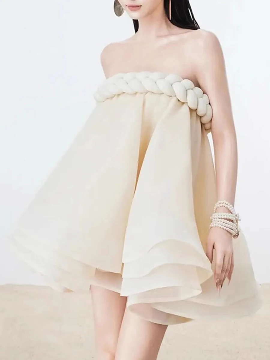 Chic Casual Strapless Sleeveless Temperament Minimalist Dress - Image 2