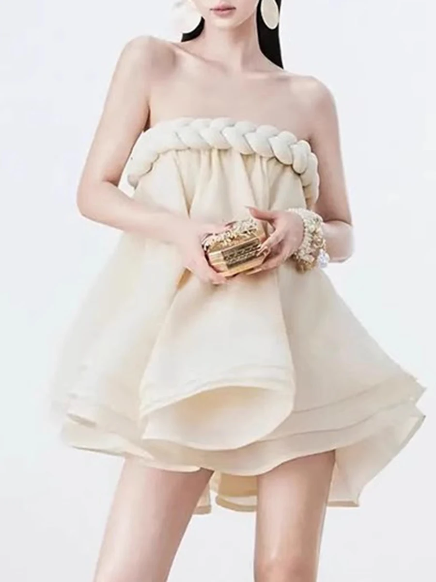 Chic Casual Strapless Sleeveless Temperament Minimalist Dress - Image 3