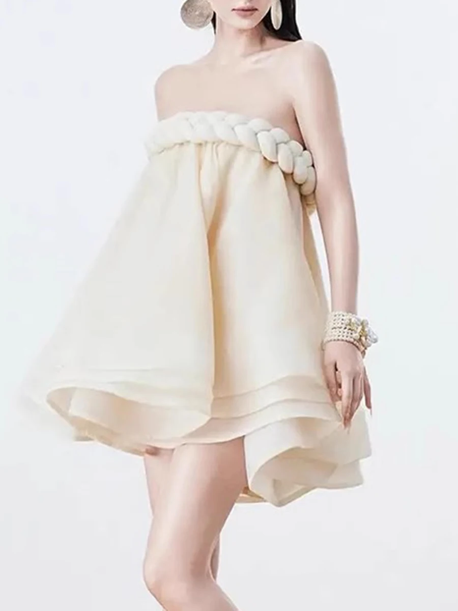 Chic Casual Strapless Sleeveless Temperament Minimalist Dress - Image 4