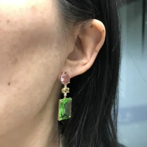 Classic Copper Plant Cubic Zirconia Cute Drop Earring